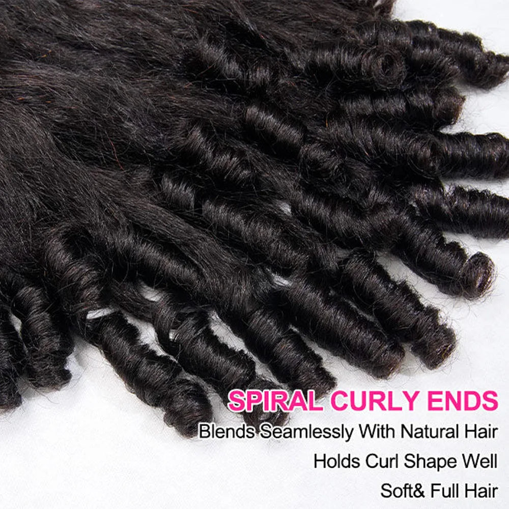 Kinky Straight Burmese Curly Half Wig Glueless 100% Raw Human Hair Wig Yaki Straight Spiral Curly Ends Flip Over 3 IN 1 Half Wig