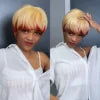 Blonde Bone Straight Wig Vendor Glueless Wigs Human Hair Raw Vietnamese Hair With Bangs Short Bob Pixie Curly Human Hair Wig