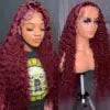 13X4 All Color Deep Wave Glueless Lace Front Wigs Human Hair HD Transparent Lace Frontal Wig Pre-Plucked with Baby Hair