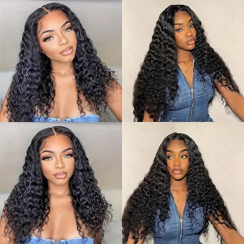 13X4 All Color Deep Wave Glueless Lace Front Wigs Human Hair HD Transparent Lace Frontal Wig Pre-Plucked with Baby Hair
