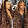 13X4 All Color Deep Wave Glueless Lace Front Wigs Human Hair HD Transparent Lace Frontal Wig Pre-Plucked with Baby Hair