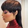 Wholesale Bone Straight Mullet Pixie Curly Human Hair Wig With Layers&Bangs Cuticle Aligned Virgin Hair Glueless Wigs Human Hair
