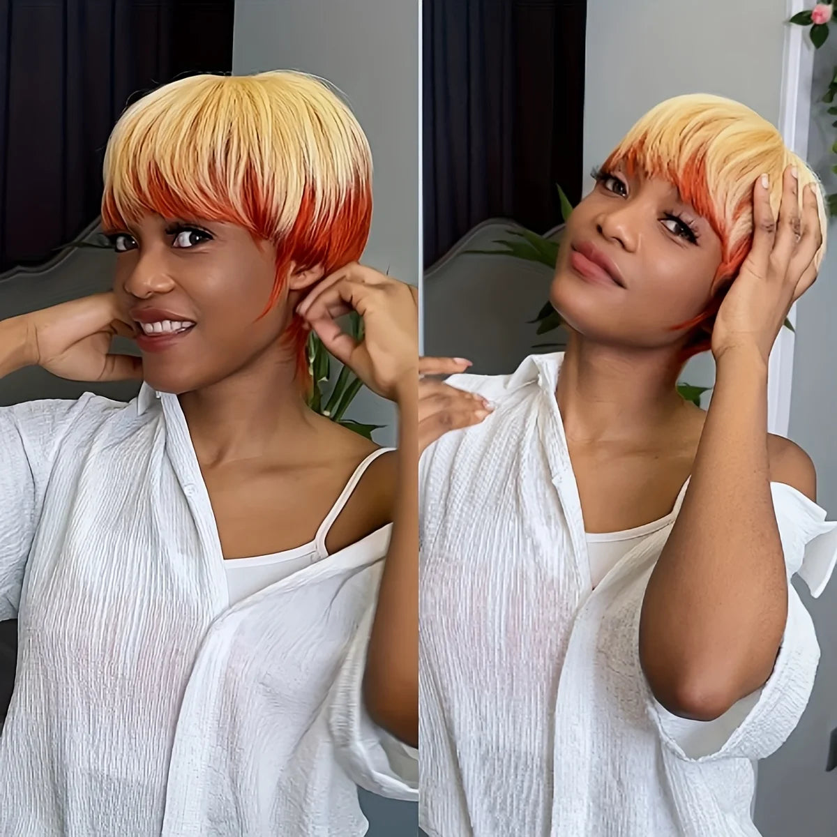 Blonde Bone Straight Wig Vendor Glueless Wigs Human Hair Raw Vietnamese Hair With Bangs Short Bob Pixie Curly Human Hair Wig