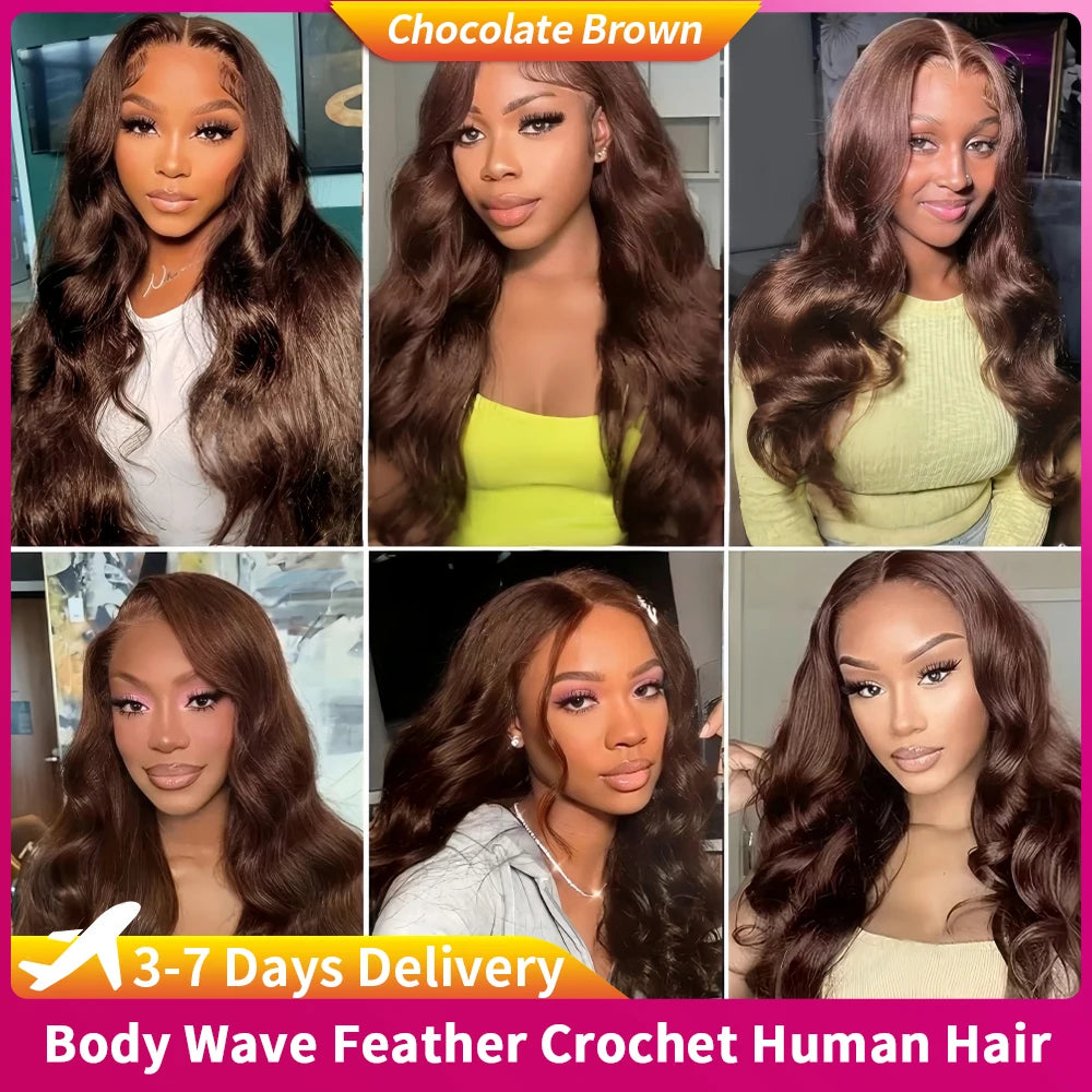 12A Body Wave Knotless Pre-Separated Crochet Hair Extensions Human Hair #27 Honey Blonde Crochet Hair With Invisible Micro Loop