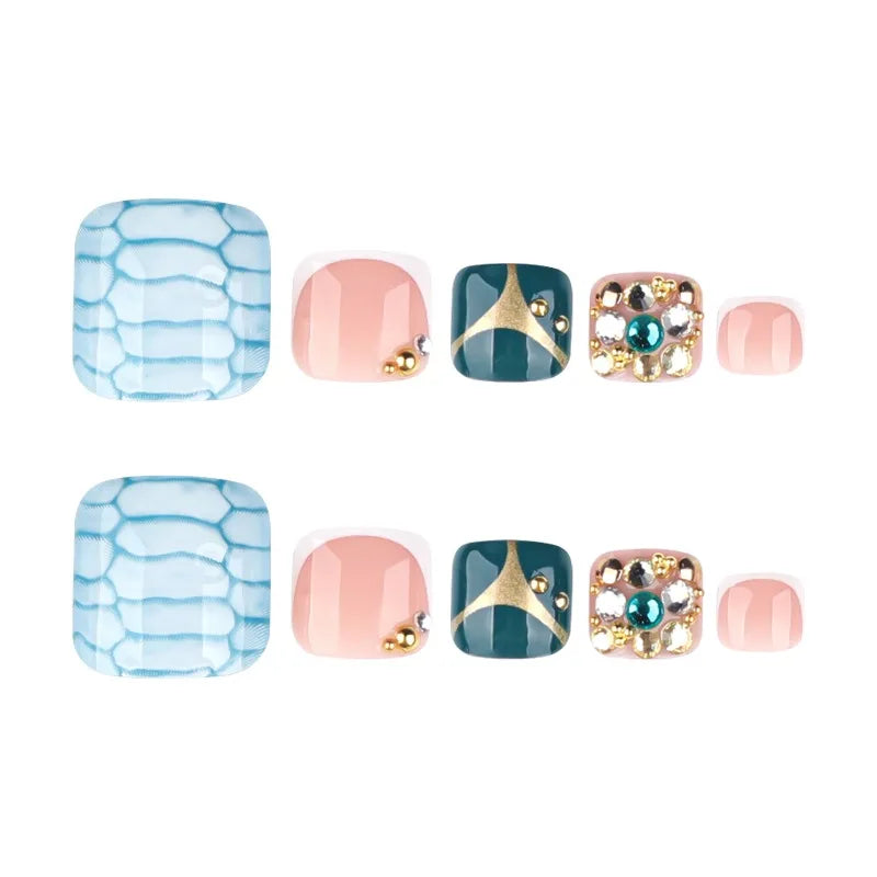 24PCS  Press on Toe Nails