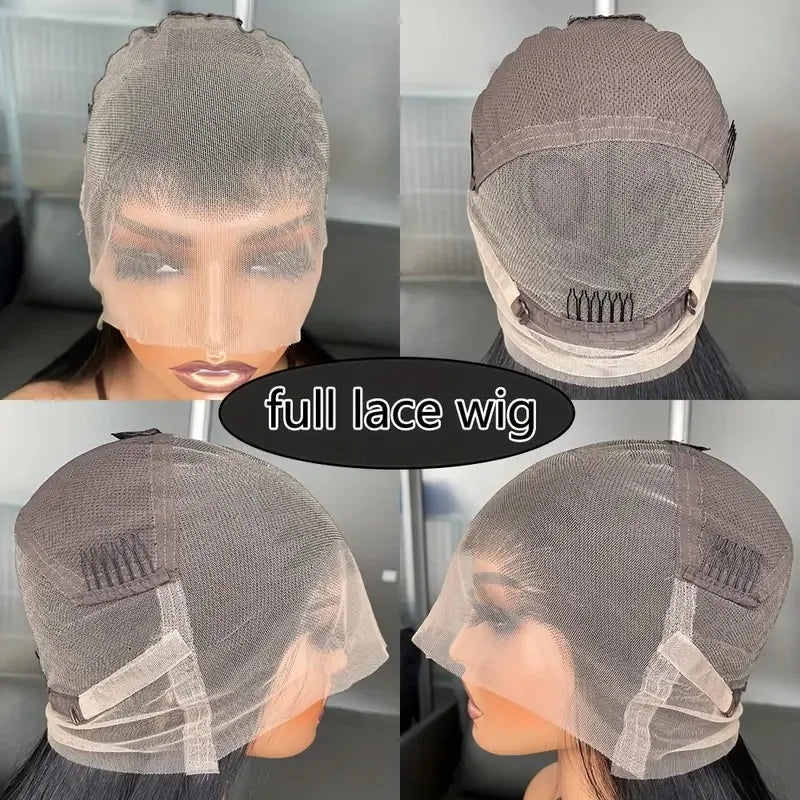 Invisi Strap 360 Glueless Full Lace Front Wigs Human Hair HD Straight 13x4 Lace Frontal Wig Pre Plucked Drawstring Wig for Women
