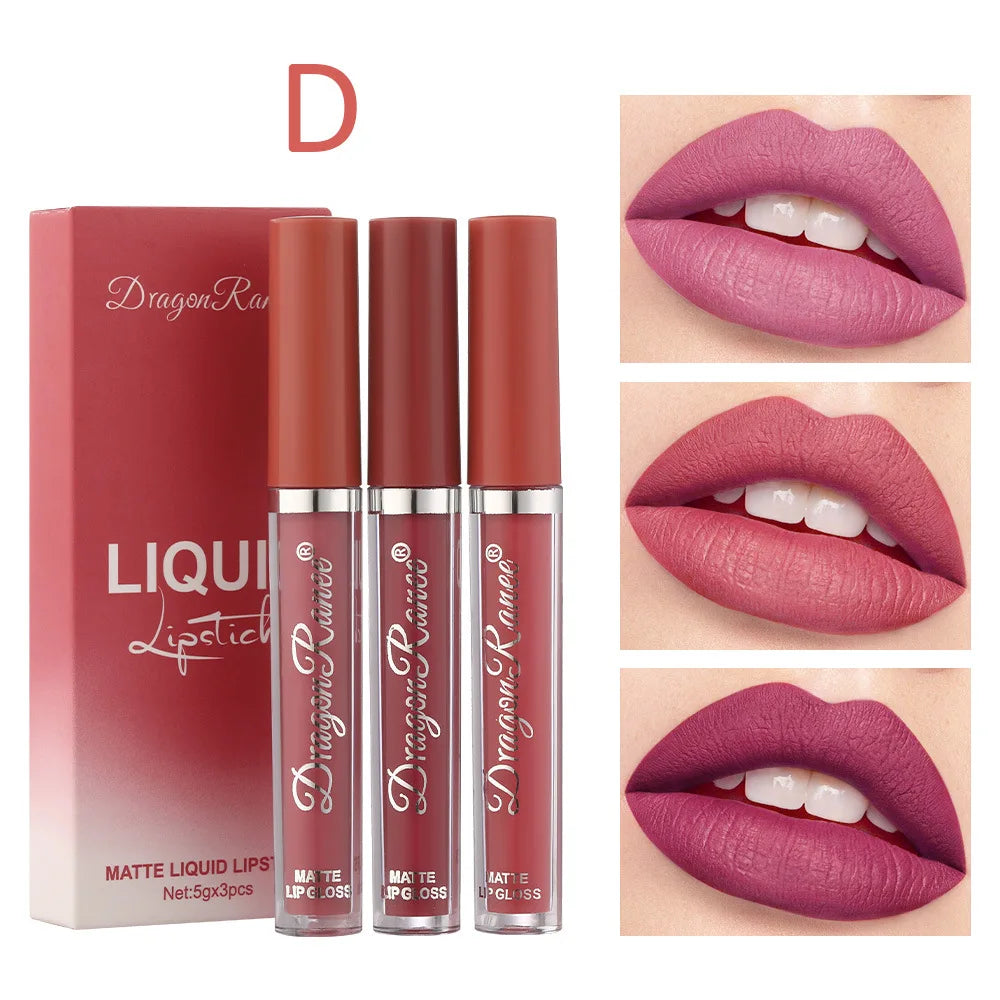 3pcs Velvet Matte Lipstick Set