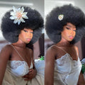 Afro Kinky Curly BOB Wig Natural Color Wig Human Hair Ready to Wear 250% Density Affordable Remy Fluffy Human Hair Wig For Women