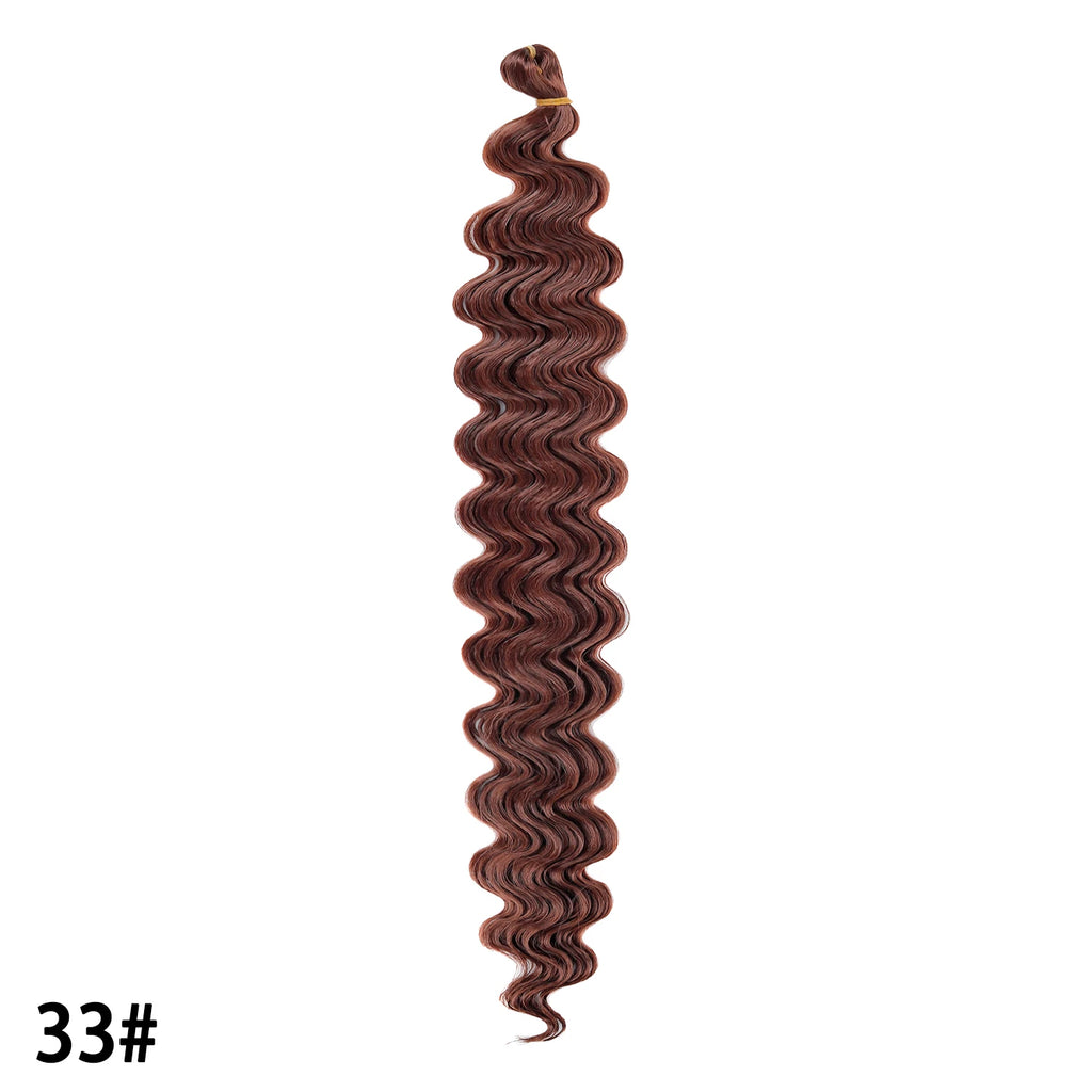 Crochet Hair 30inch 150g Boho Curly Wavy Braiding Hair Deep Water Ocean Wave Synthetic Bohemian Crochet Braids For Women Girls