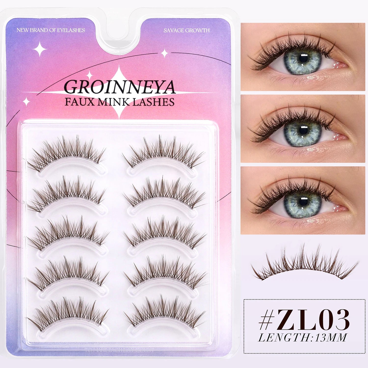 Assorted Brown False Mink Lashes