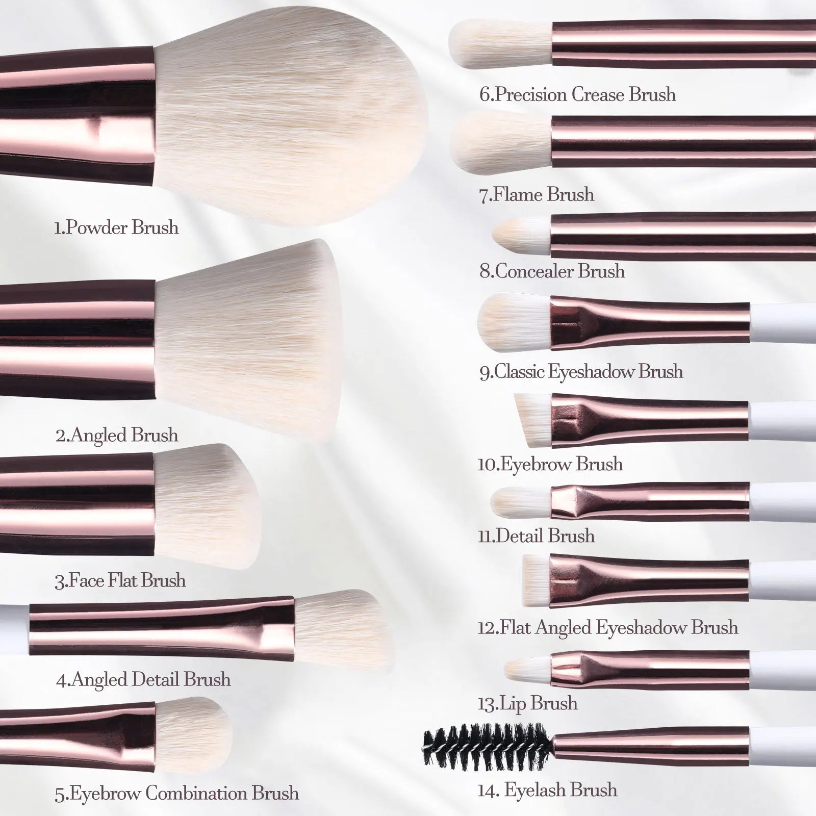 14-Piece Makeup Brush Set with Illuminated Mirror