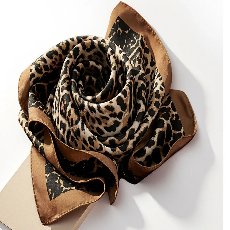 Leopard Print 70cm Square Scarf