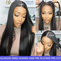 Hidden Strap 360 Lace Front Wig Human Hair Bone Straight 13x4 HD Brazilian Virgin Full Lace Wig for Women Pre-Plucked Baby Hair