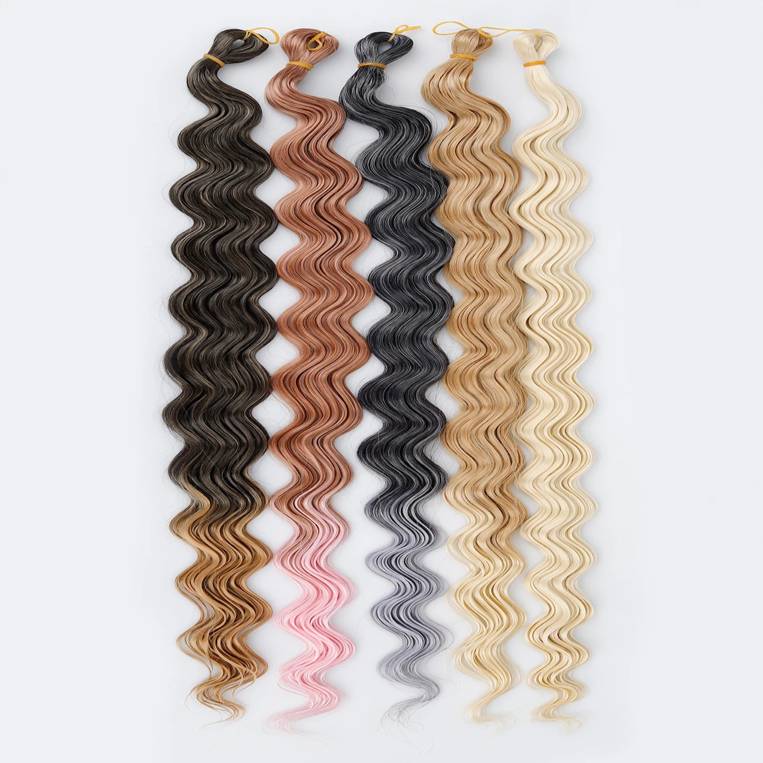 Crochet Hair 30inch 150g Boho Curly Wavy Braiding Hair Deep Water Ocean Wave Synthetic Bohemian Crochet Braids For Women Girls