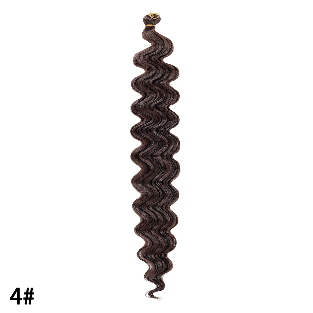 Crochet Hair 30inch 150g Boho Curly Wavy Braiding Hair Deep Water Ocean Wave Synthetic Bohemian Crochet Braids For Women Girls