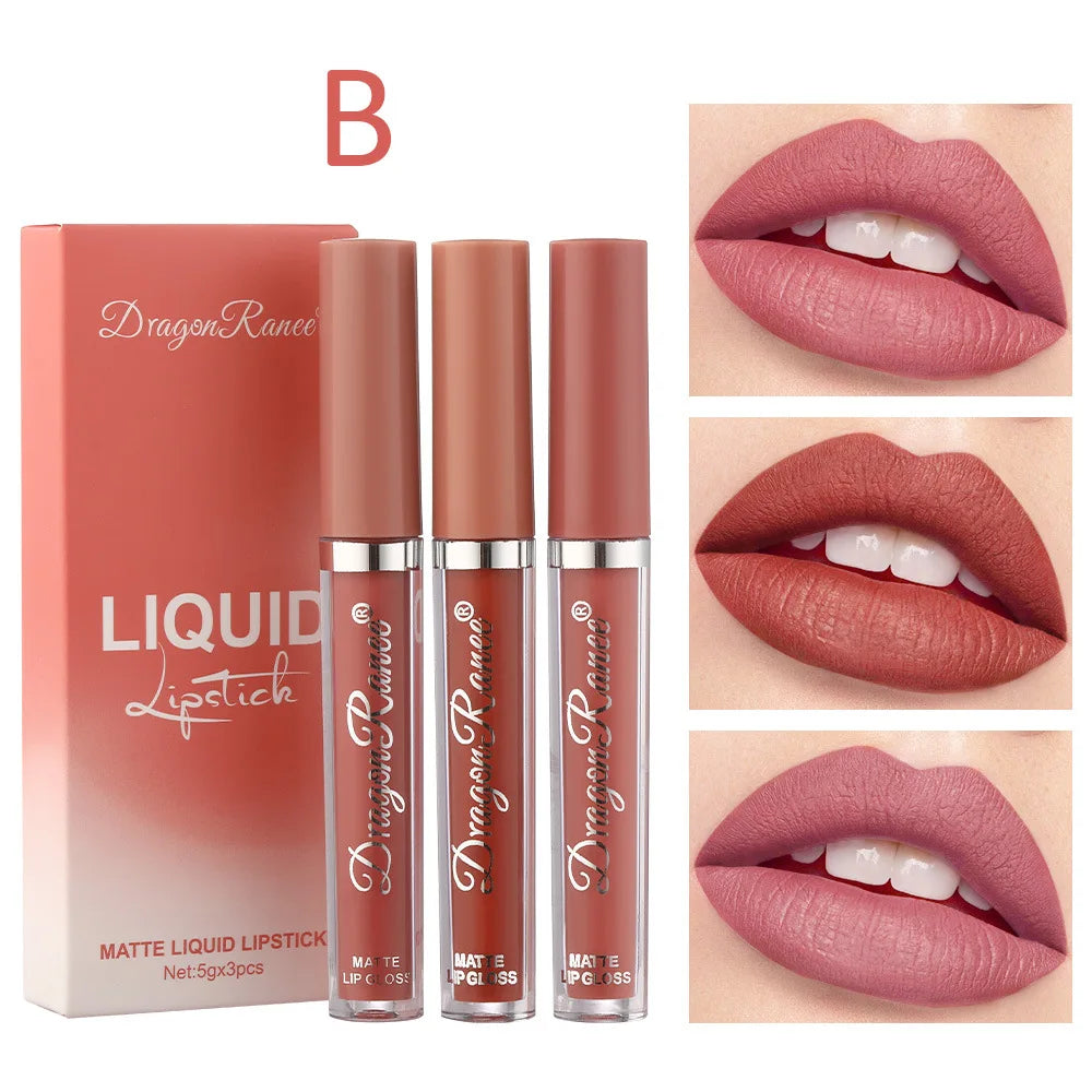 3pcs Velvet Matte Lipstick Set