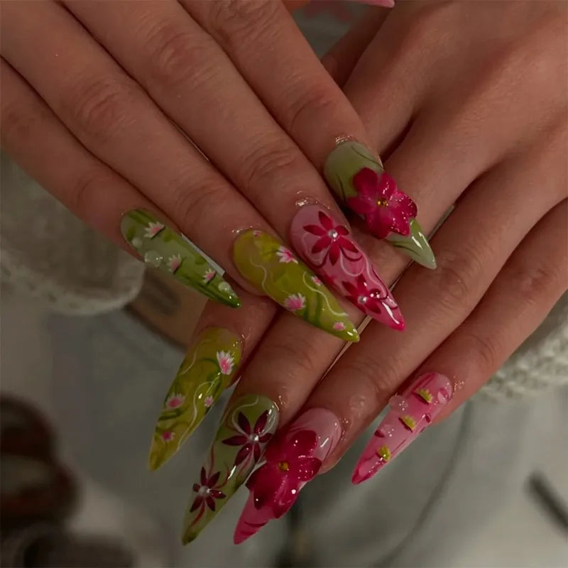 24PCS Stiletto Press on Nails