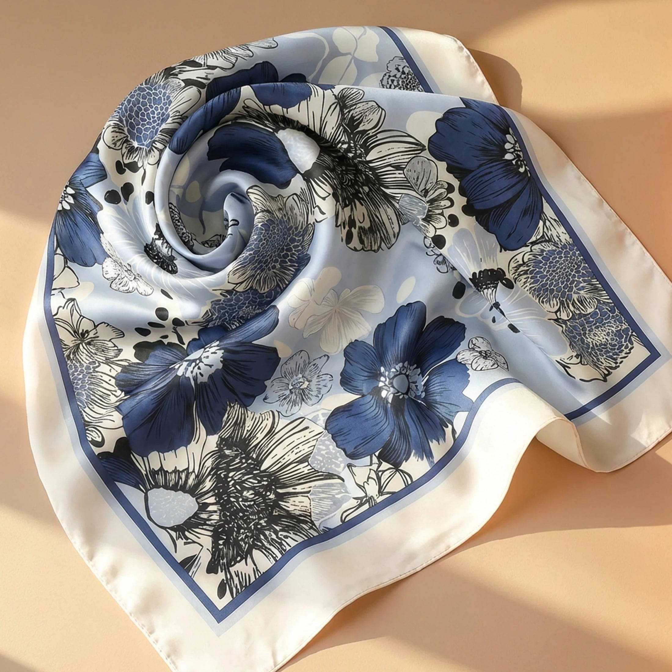 Flower Print 70cm Square Scarf