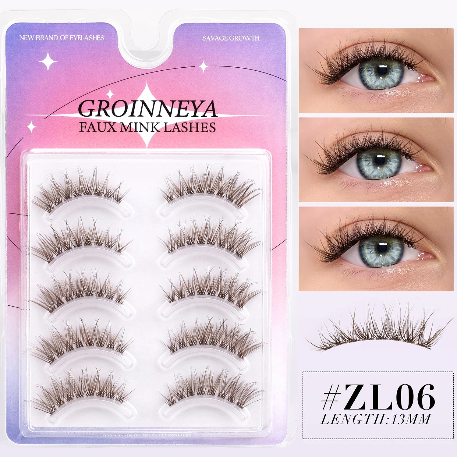 Assorted Brown False Mink Lashes