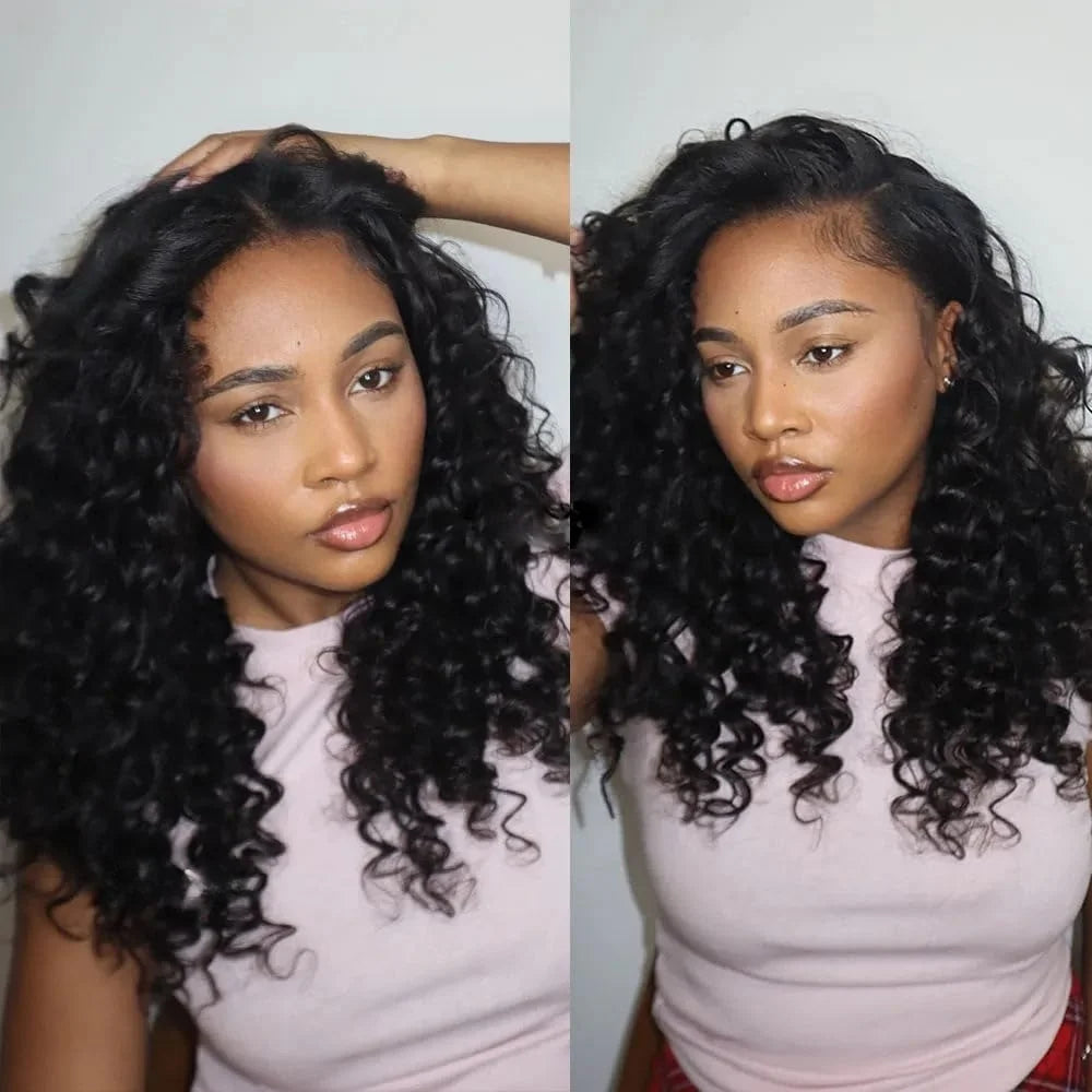 Deep Wave Knotless Pre-Separated Crochet Hair Extensions Feather Hair Extensions Feather Line Hair 100% Human Hair For Women