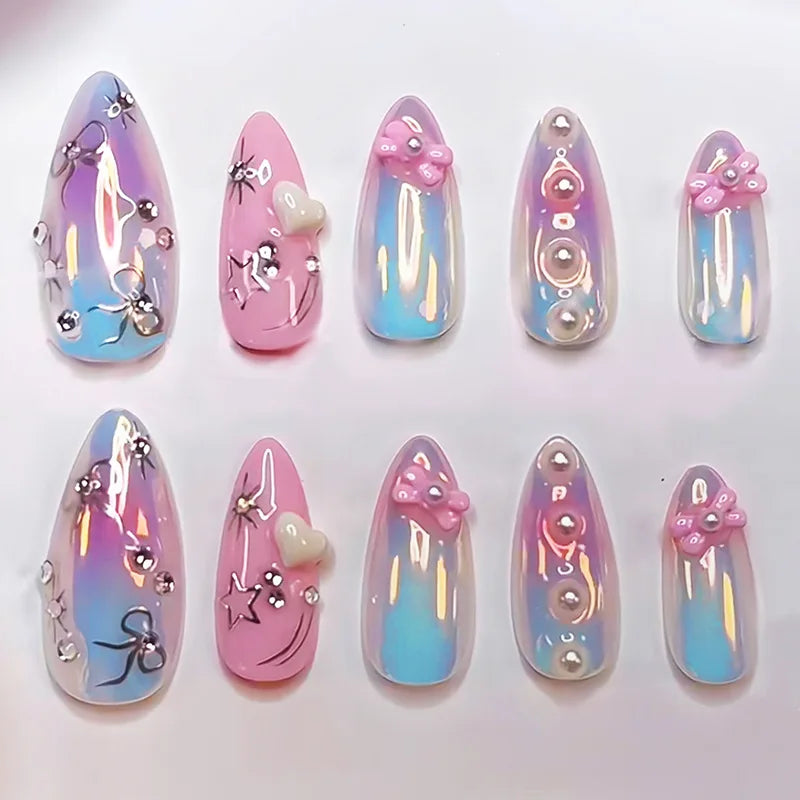 24PCS Almond Press On Nails