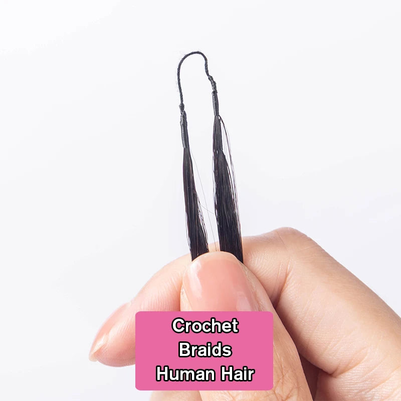 Crochet Hair Extensions Burmese Curly Bulk Crochet Human Hair Knotless Invisible Feather With String In The Middle Pre Separated