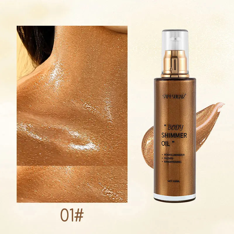 Pearl Rose Gold Shimmer Face/Body Oil Highlighter