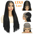 Full Lace Braided Wig with Baby Hair Synthetic Black Wig for Women Glueless Wig Crochet Braiding Hair for Daily Use