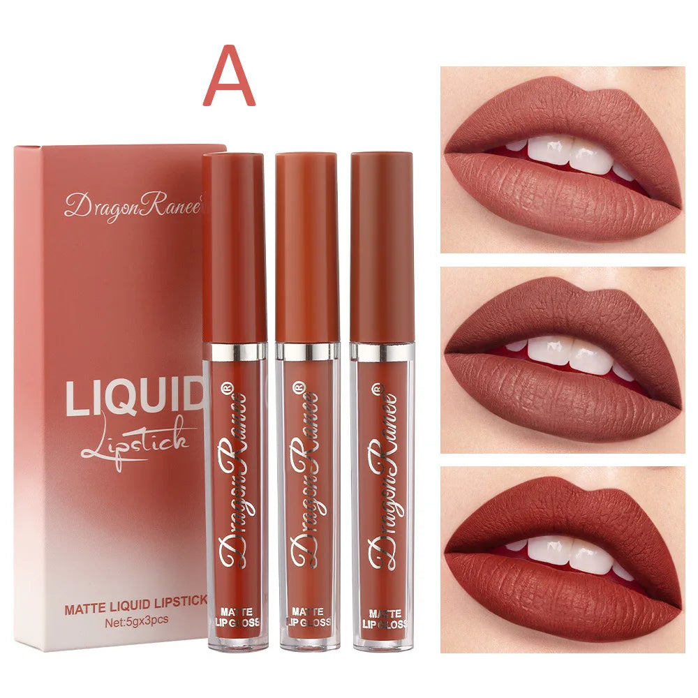 3pcs Velvet Matte Lipstick Set