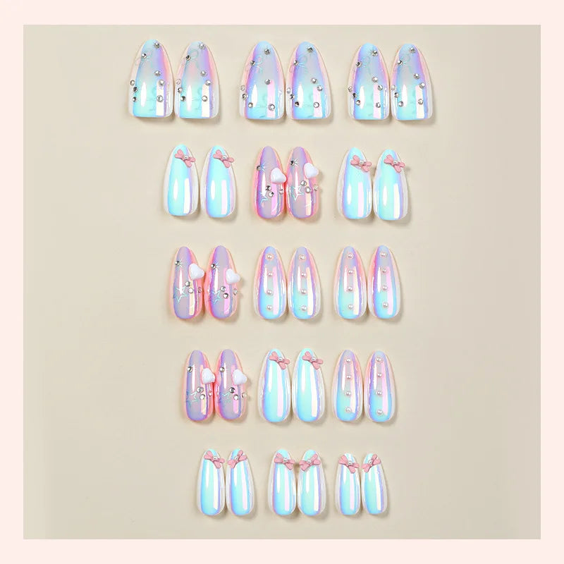 24PCS Almond Press On Nails