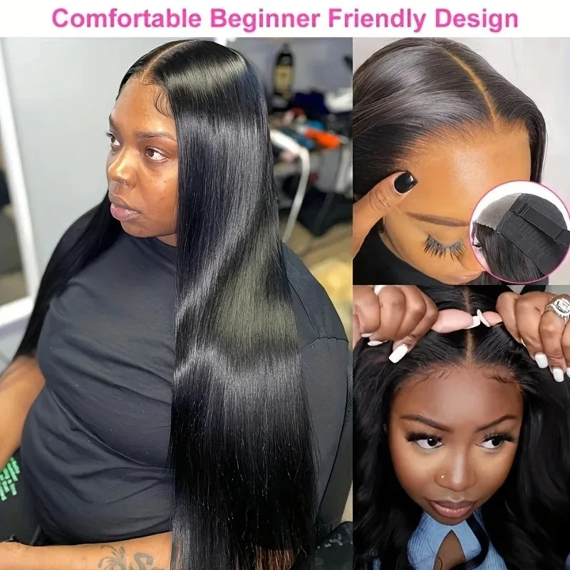 Hidden Strap 360 Lace Front Wig Human Hair Bone Straight 13x4 HD Brazilian Virgin Full Lace Wig for Women Pre-Plucked Baby Hair