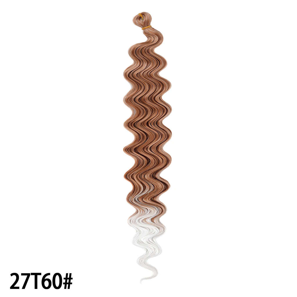 Crochet Hair 30inch 150g Boho Curly Wavy Braiding Hair Deep Water Ocean Wave Synthetic Bohemian Crochet Braids For Women Girls