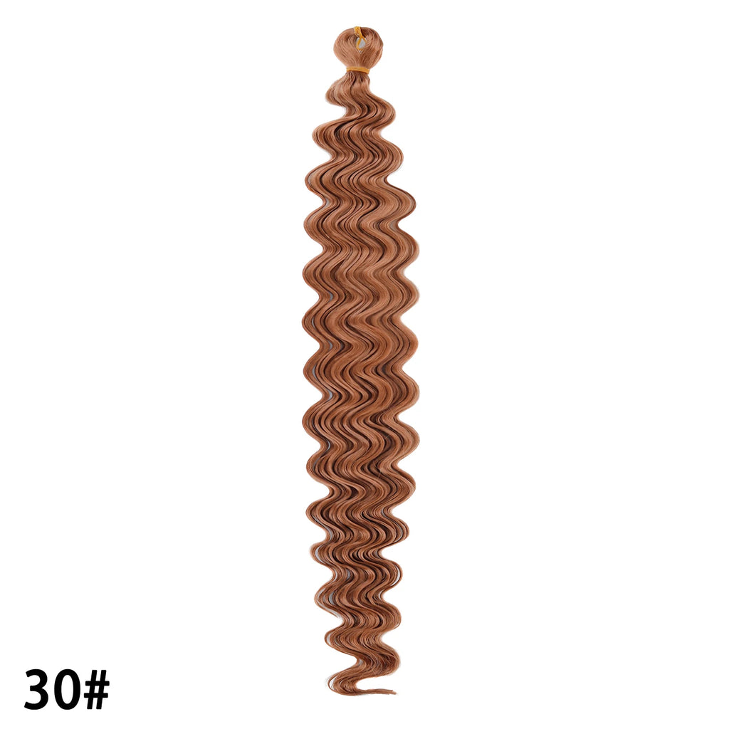 Crochet Hair 30inch 150g Boho Curly Wavy Braiding Hair Deep Water Ocean Wave Synthetic Bohemian Crochet Braids For Women Girls