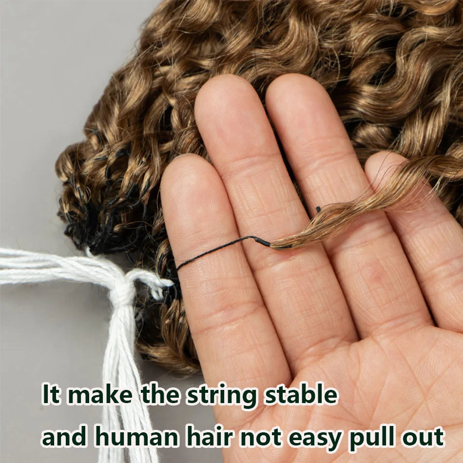 Pre-Separated Bulk Hair Small Spirals Curly Human Hair Crochet Hair Extensions Deep Pixie Curls Braids Invisible Miracle Knot