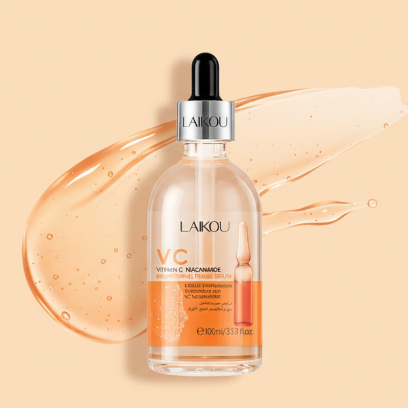 LAIKOU VC skincare serum with packaging and dimensions on a white background