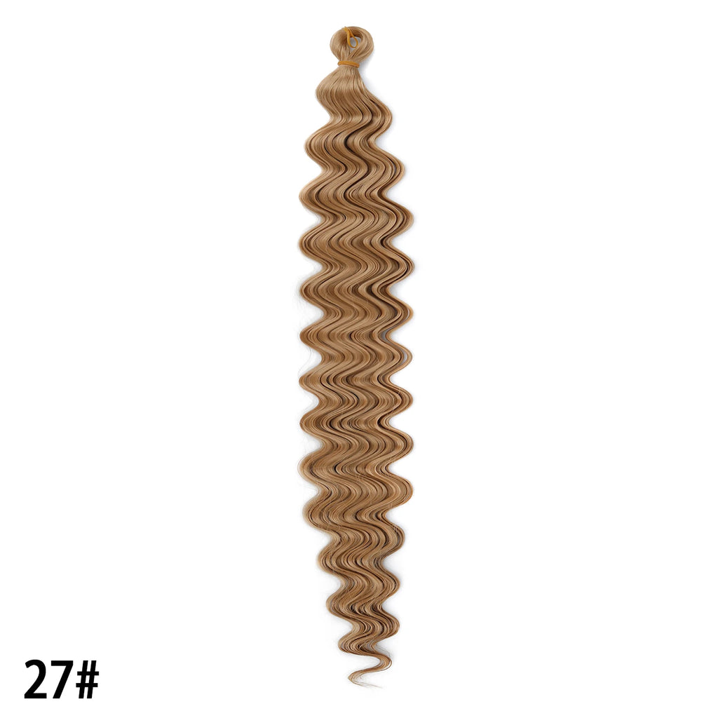 Crochet Hair 30inch 150g Boho Curly Wavy Braiding Hair Deep Water Ocean Wave Synthetic Bohemian Crochet Braids For Women Girls