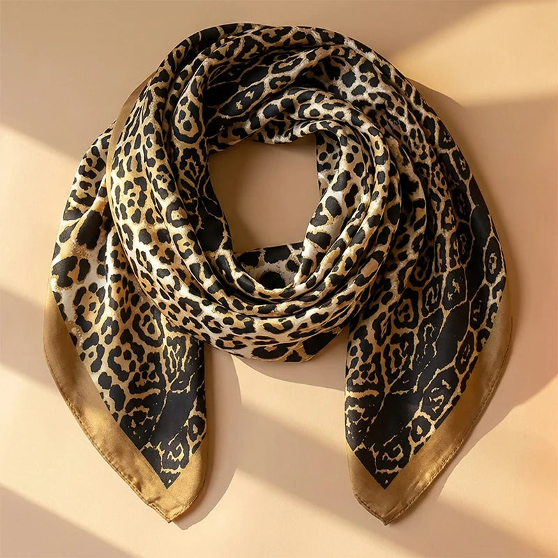 Leopard Print 70cm Square Scarf