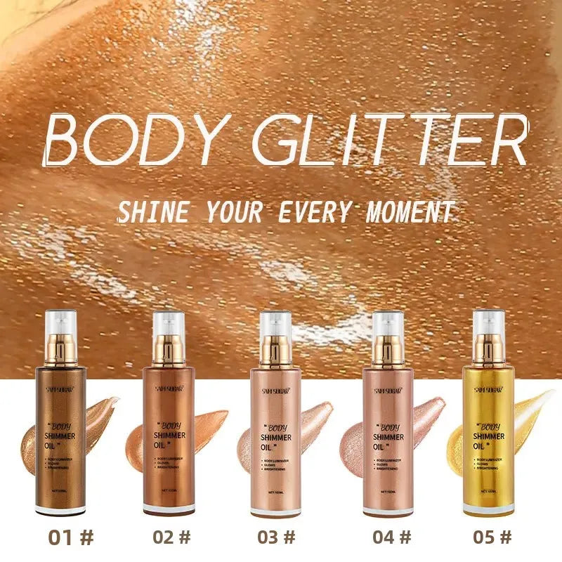 Pearl Rose Gold Shimmer Face/Body Oil Highlighter