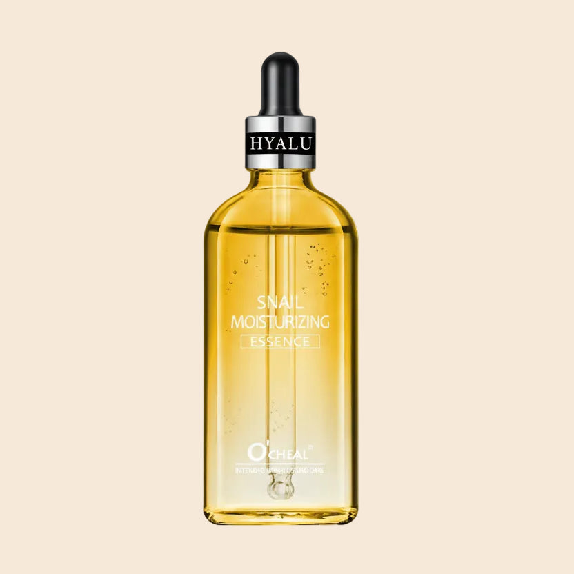 O'Cheal snail moisturizing essence bottle and packaging on a white background