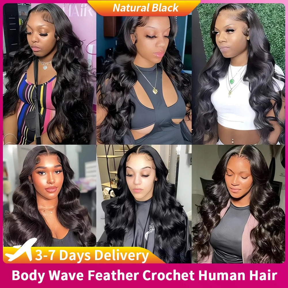 12A Body Wave Knotless Pre-Separated Crochet Hair Extensions Human Hair #27 Honey Blonde Crochet Hair With Invisible Micro Loop
