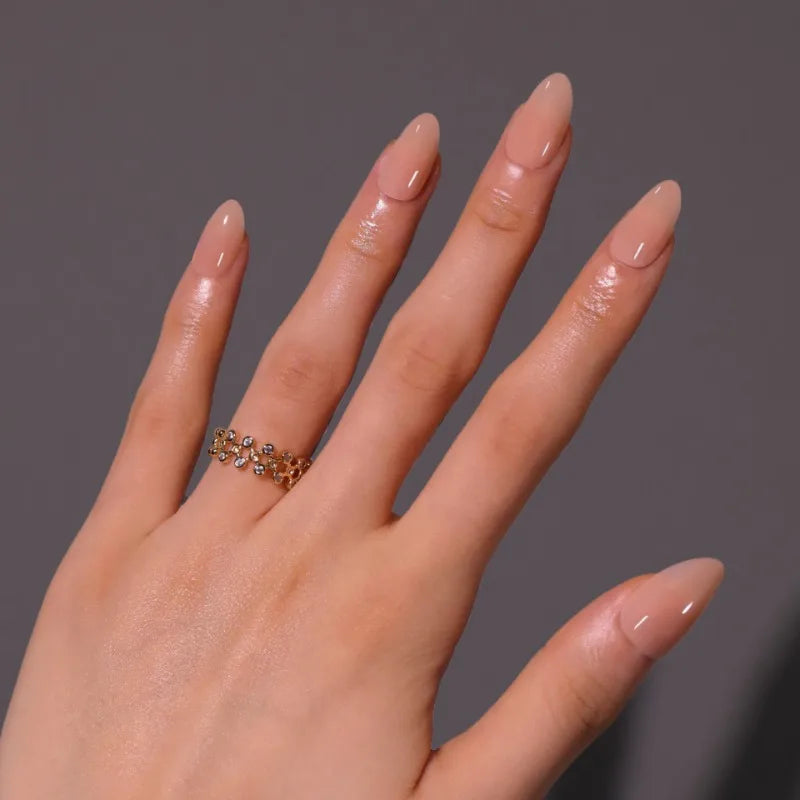 30PCS Solid Color Short Press On Nails