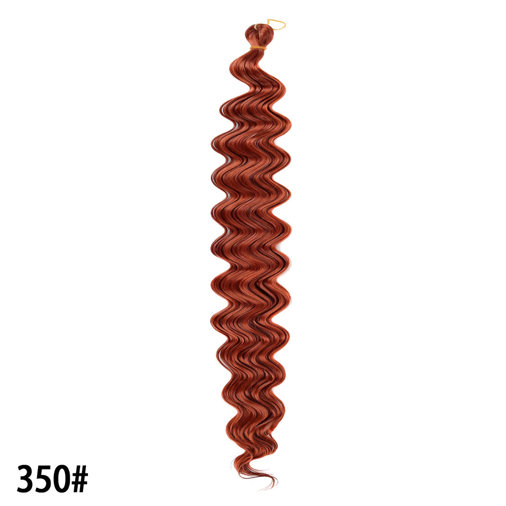 Crochet Hair 30inch 150g Boho Curly Wavy Braiding Hair Deep Water Ocean Wave Synthetic Bohemian Crochet Braids For Women Girls