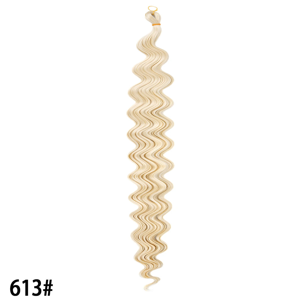 Crochet Hair 30inch 150g Boho Curly Wavy Braiding Hair Deep Water Ocean Wave Synthetic Bohemian Crochet Braids For Women Girls
