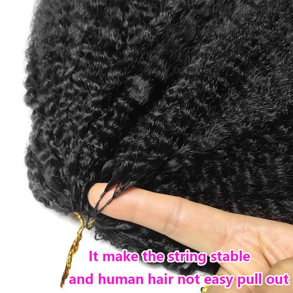 Miracle Knots Kinky Straight Feather Crochet Human Hair Extensions For Black Women Pre Separated Knotless Crochet Braids Hair