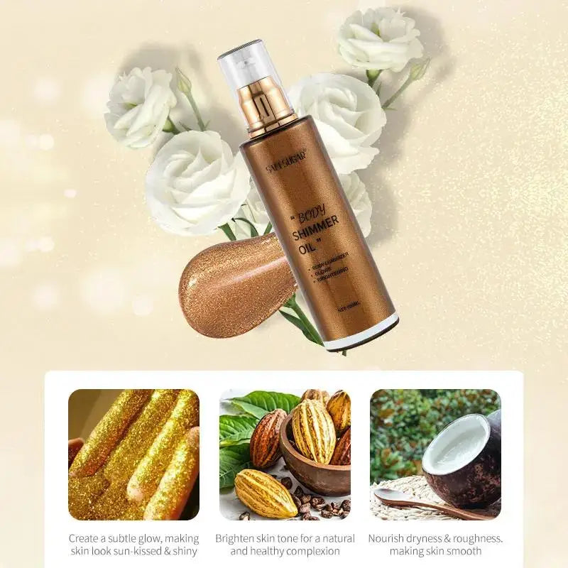 Pearl Rose Gold Shimmer Face/Body Oil Highlighter