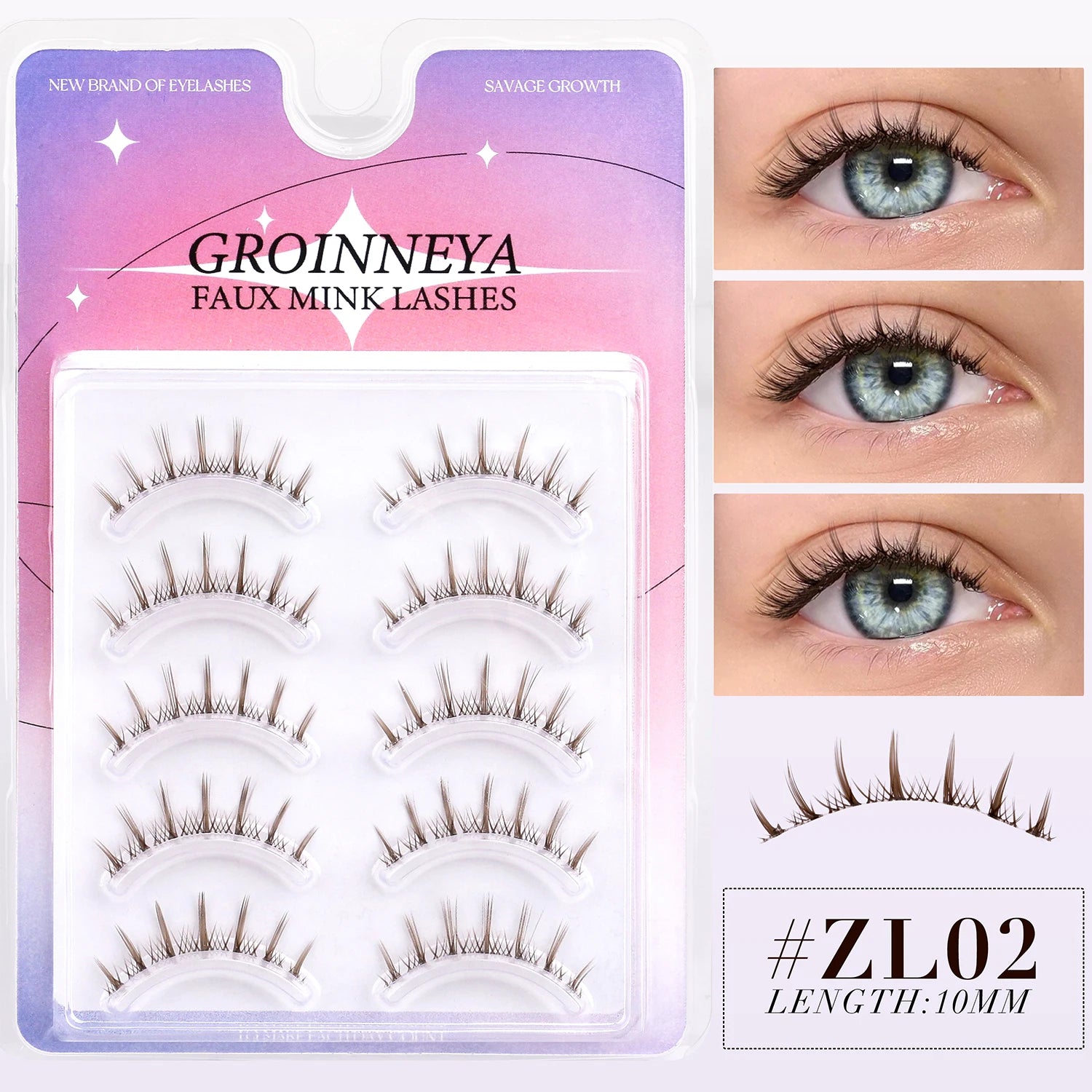 Assorted Brown False Mink Lashes