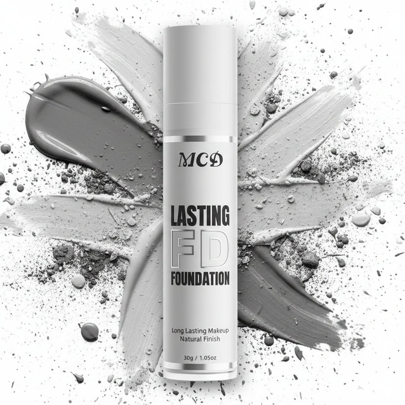 MCD Lasting Foundation bottle on a white background