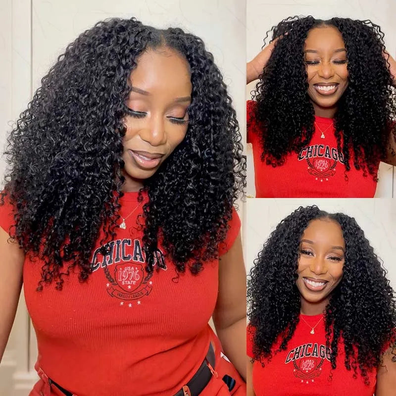 Burmese Curly Crochet Human Hair Knotless Pre-Separated Feather Crochet Braids 3C4A Lightweight Reusable Remy Hair Extensions