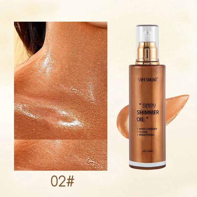 Pearl Rose Gold Shimmer Face/Body Oil Highlighter