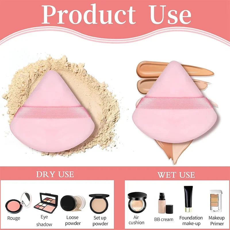 Dual-Sided Pink Powder Puff 5-Pack